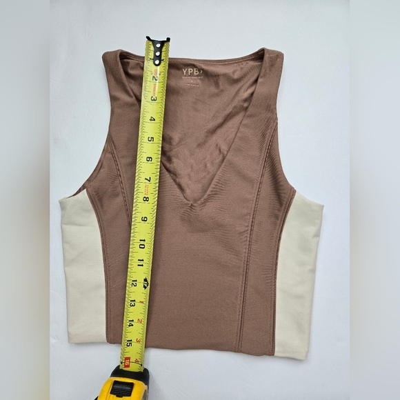 Abercrombie & Fitch Brown and Cream Fitted Crop Tank -Size S - Picture 4 of 5